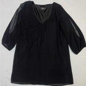 Lulu's Black Sheer V-Neck Blouse